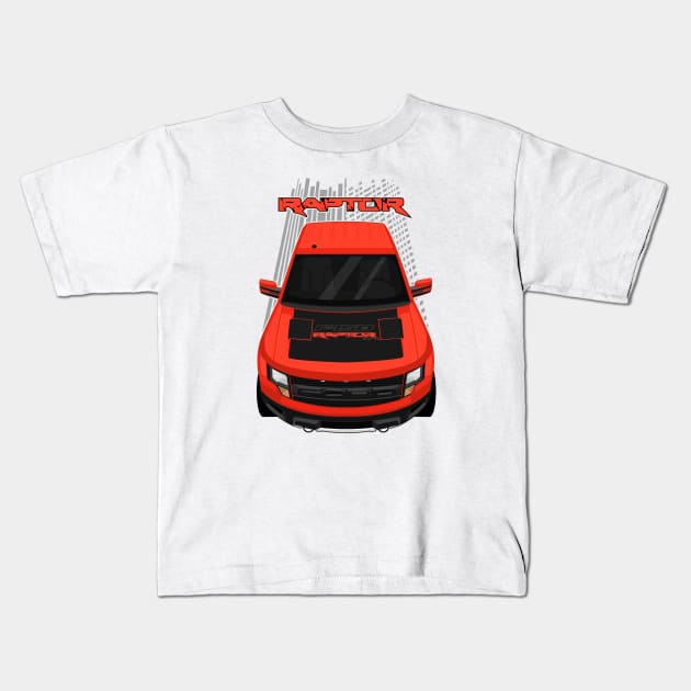 Ford F150 SVT Raptor 2010-2014 - Orange and Black Kids T-Shirt by V8social